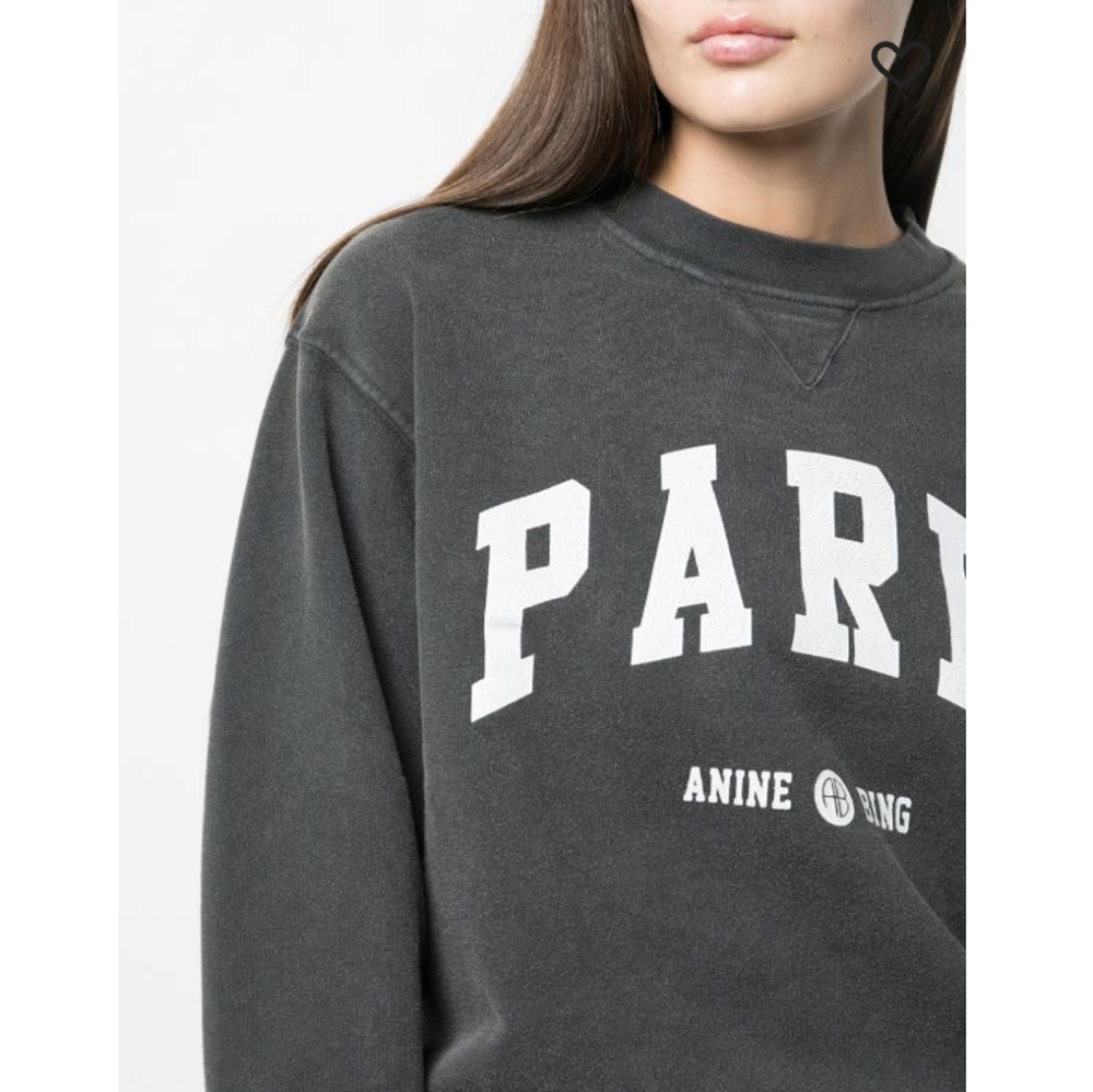 Anine Bing Ramona Gray Paris Logo Sweatshirt - Picture 2 of 6